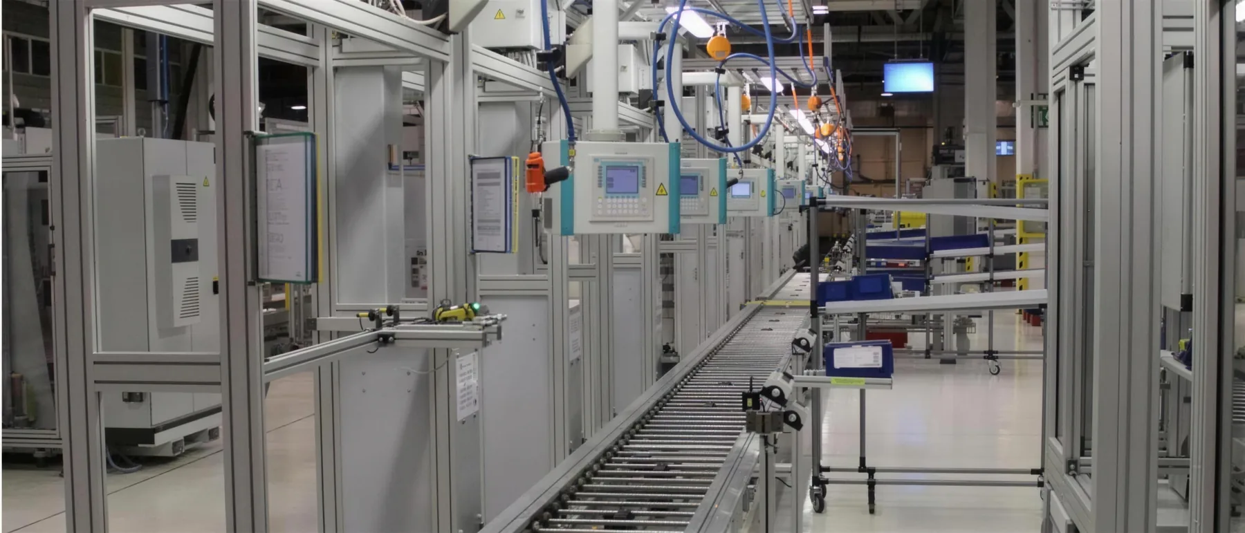 Fördertechnik-Linie auf Aluminiumprofilen, Foto der alten Webseite
